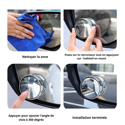 Miroir d’Angle Mort 360° – Visibilité Maximale ( pour les 2 cotés )